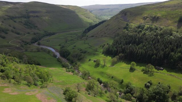 Drone footage of Mukers and the flower meadows in North Yorkshire including footage higher up the valley