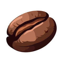 Fresh gourmet coffee bean on white backdrop