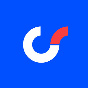 Simple fresh abstract logo design with blue background