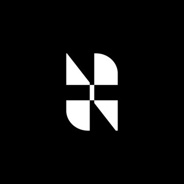 Simple fresh abstract logo design with black background