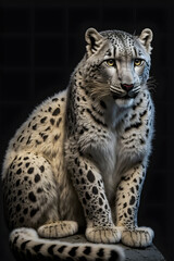 Fototapeta na wymiar Blackgolden Snowleopard