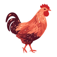 Standing cockerel symbolizes rural of livestock