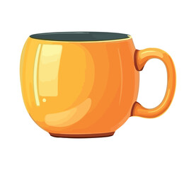 Yellow coffee cup on white isolated