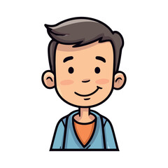 Smiling boy in cute cartoon illustration design