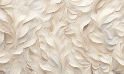  a white wall with a lot of white feathers on it.  generative ai