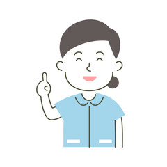 woman, nurse, medical care, simple, simple substance, human, illustration, vector, guidance, smile, attention, caution, advice