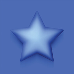 Colorful Cute Star in Modern Plastic Style. Trendy Cartoon Object. Realistic Design Element. Modern Concept. Vector 3d Illustration