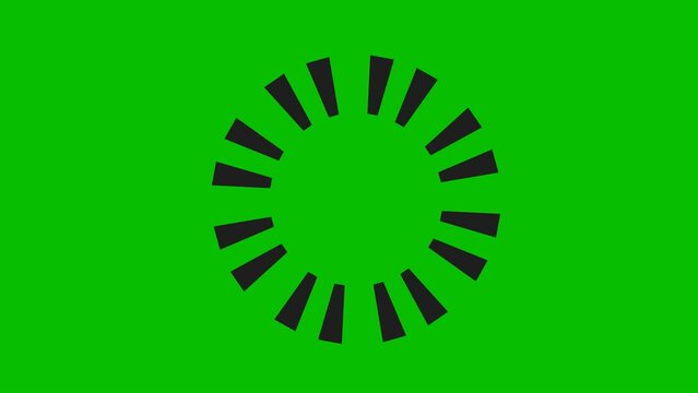 Loading icon animation on green background. 4K clip 