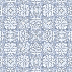 Decorative color ceramic azulejo tiles Vector seamless pattern watercolor Modern design Blue folk ethnic ornament for print web background surface texture towels pillows wallpaper