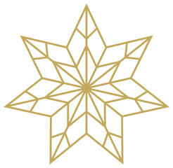 Weihnachtsstern abstrakt Kontur Vektor in Gold. Isolierter Hintergrund.
Symbol für Jesus Geburt.
Für Hintergründe, Kalender, Einladungen, Grußkarten etc.