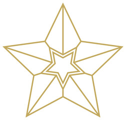 Obraz premium Weihnachtsstern abstrakt Kontur Vektor in Gold. Isolierter Hintergrund. Symbol für Jesus Geburt. Für Hintergründe, Kalender, Einladungen, Grußkarten etc.