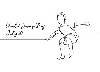 line art of world jump day good for world jump day celebrate. line art. illustration.