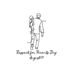 line art of respect for parents day good for respect for parents day celebrate. line art. illustration.