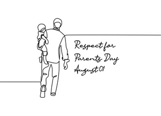 line art of respect for parents day good for respect for parents day celebrate. line art. illustration. - obrazy, fototapety, plakaty