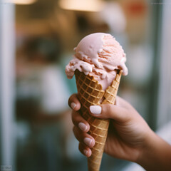 close up of ice cream,  generative AI 