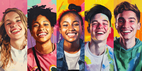 colorful illustration of youth teeanager for Happy Youth Day concept