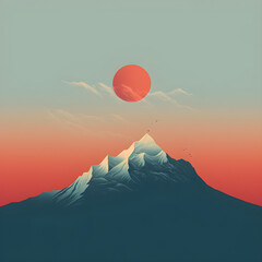 sunset over the mountains