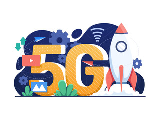 A vector illustration that highlights the power of 5G technology, providing fast and reliable internet connectivity.
Vector 5g network wireless technology high speed.
Perfect for landing page, web