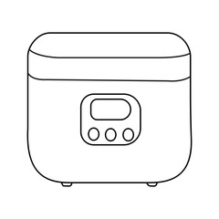 Electric line art vector rice cooker.