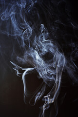 Abstract smoke moves on a black background.