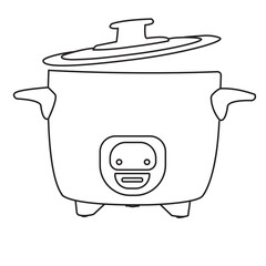 Electric line art vector rice cooker.