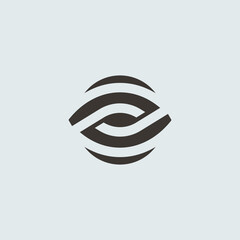 Visual dynamic logo eyes simple geometric design  