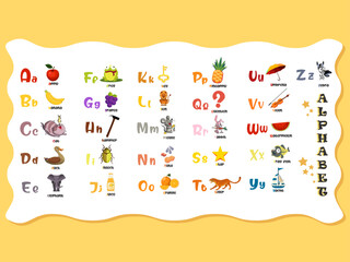 Kids alphabet education colorful poster
