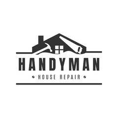 Flat design handyman logo template. - Vector.