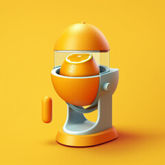 3D illustration of an orange squeezer