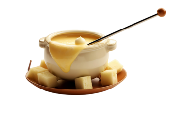 Cheese fondue. isolated object, transparent background