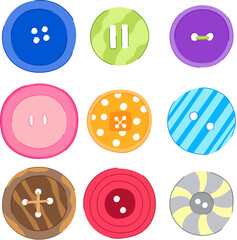 sewing button set cartoon. object tailor, circle clothing, collection round sewing button sign. isolated symbol vector illustration