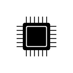 Semiconductor icon. Semiconductor device such as integrated circuit, chip or microprocessor. Vector Illustration