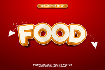 Food 3d editable text effect