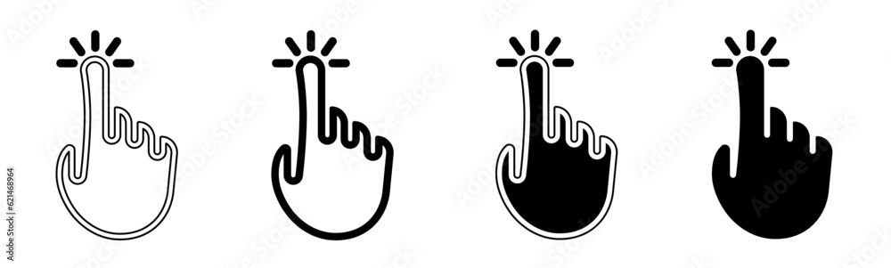Poster black and white illustration of a computer cursor. computer cursor icon collection with line. stock 