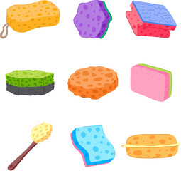 sponge hygiene set cartoon. household sanitary, bath foam, cleaner domestic sponge hygiene sign. isolated symbol vector illustration