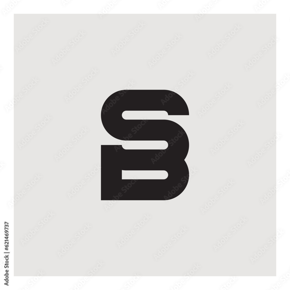 Poster a logo combining the letters b and s. sb - initials or logotype. s and b monogram. vector design ele
