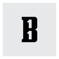 B11 - logo, design element or icon. 11B. Logotype with letter B and number 11.