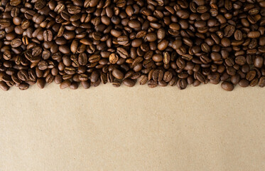 coffee beans background with space for text