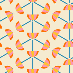Striped parasol zigzag blue pink yellow © Stefanie