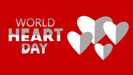 World heart day with red heart and world sign background, World Heart Day concept