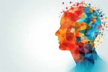 Human head poly concept. Generate Ai