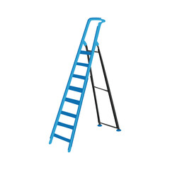 metal step ladder cartoon. success stairs, staircase man, high stairway metal step ladder sign. isolated symbol vector illustration