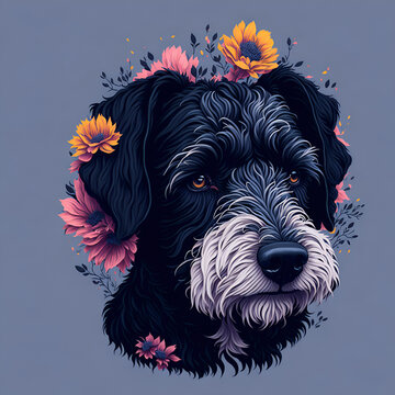 Blooming Schnauzer: A Floral Delight!
