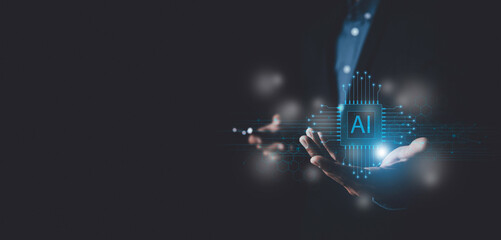AI learning and business artificial intelligence, modern , transformation of ideas and the adoption...