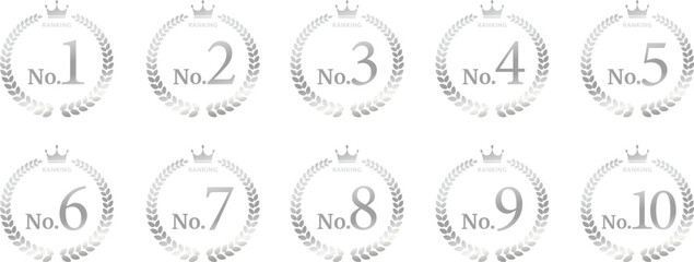 Award / Ranking / Crown / Ornament / Laurel / Illustration / Silver Award / Winner