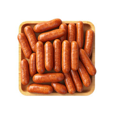 Grill sausages, realistic 3d sausage flying in the air, grilled meat collection, ultra realistic, icon, detailed, angle view food photo,  sausage composition