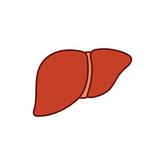 Kids drawing Cartoon Vector illustration liver icon Isolated on White Background