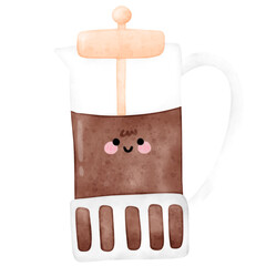 Coffee shop, coffee, watercolor coffee, coffee bean