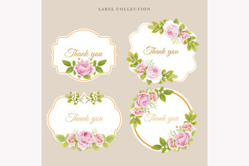 Hand drawn  floral label collection