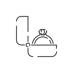 Simple Jewelry Related Vector Line Icon. Earrings, Body Cross, Engagement Ring and more. Gold, diamond, luxury, fashion. Design and sign